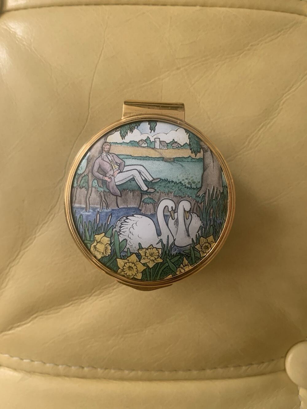 Franklin Mint trinket box Poetry of Love English enamels Alfred Lord Tennyson